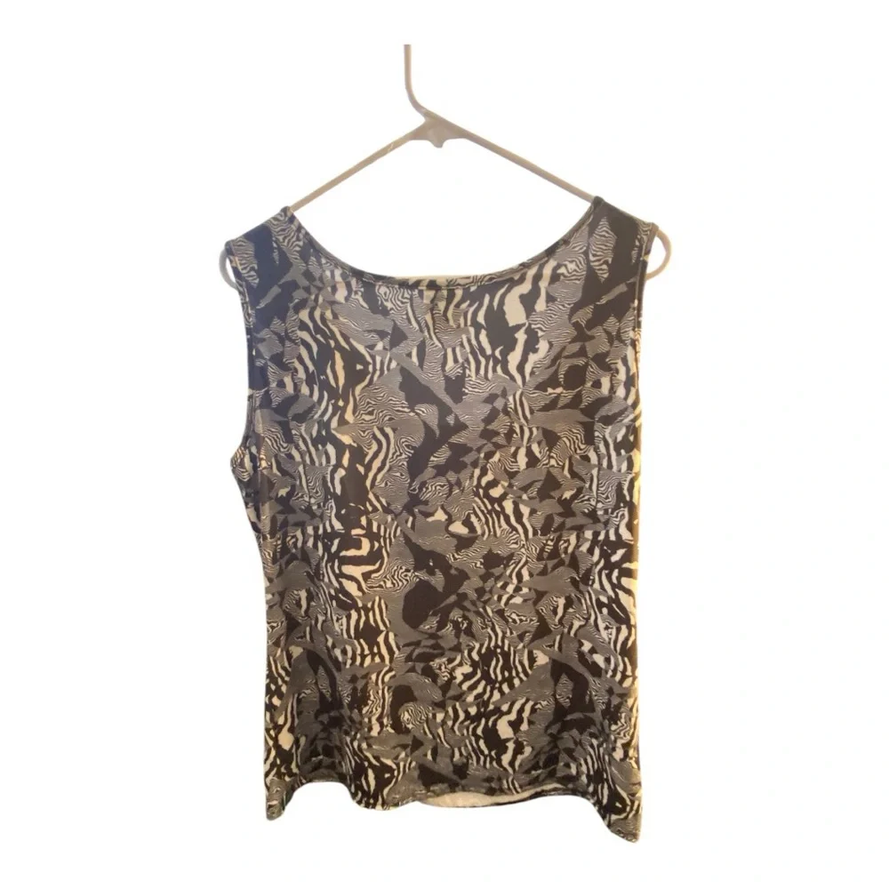 Jonathan Martin Gold and Black Ruched Tank Top